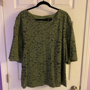 Banana Republic Olive Green Lace Top